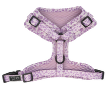 Load image into Gallery viewer, Backside  Purple and white cheetah print harness 
